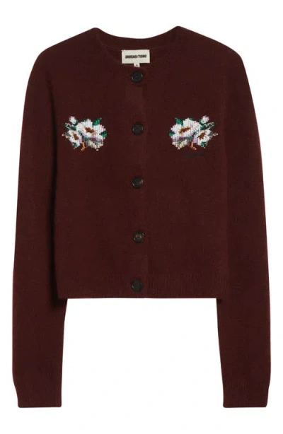 SHUSHU-TONG SHUSHU/TONG BEADED FLORAL CASHMERE & COTTON CARDIGAN
