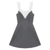 Shushu-tong Paneled Wool And Linen-blend Trimmed Grain De Poudre Mini Dress In Multicolor