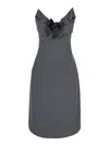 Shushu-tong Grey Dress With Bustier-style Neckline In Gray