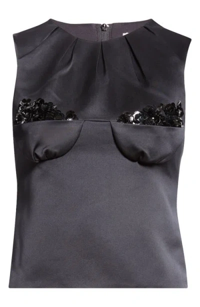 Shushu-tong Shushu/tong Embellished Satin Bustier Top In Black