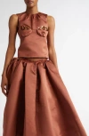 Shushu-tong Brown Sequin Top In Red Brown