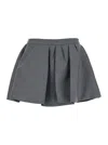 Shushu-tong Gray Pleated Miniskirt In Grey