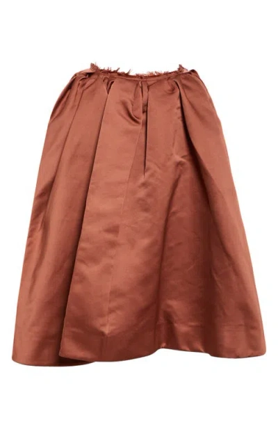 Shushu-tong Shushu/tong Irregular Satin Midi Skirt In Red Brown