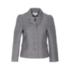 Shushu-tong Grey Jacket With Notched Revers And V Neck In Wool Blend Woman In Gray