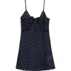 Shushu-tong Shushu/tong Lace Bow Plaid Wool & Silk Minidress In Blue