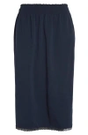Shushu-tong Shushu/tong Lace Trim Midi Skirt In Navy Blue