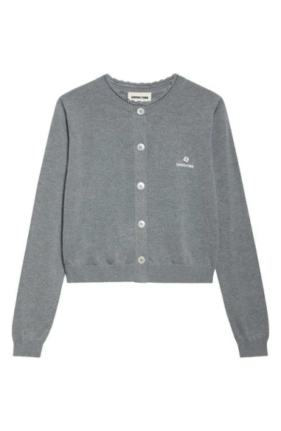 Shushu-tong Shushu/tong Logo Stitch Silk & Cashmere Cardigan In Grey