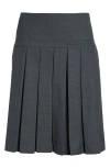 Shushu-tong Gray A-line Pleated Miniskirt In Grey