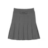 Shushu-tong Grey Pleated Skirt With Bow On The Front And Rear Concealed Zip Closure In Cotton Blend Woman In Gray