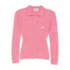 Shushu-tong Polo-collar Cardigan In Pink