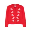 Shushu-tong Floral-embroidered Cardigan In Red