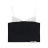 Shushu-tong Black Sleeveless Top With Bow On The Rear And Logo Embroidery On The Front In Wool Woman In Black