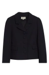 Shushu-tong Shushu/tong Wool Twill Crop Jacket In Black
