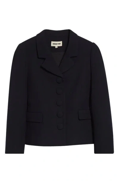 Shushu-tong Shushu/tong Wool Twill Crop Jacket In Black