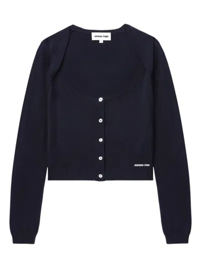 Shushu-tong Silk-cashmere Cardigan In Navy Blue