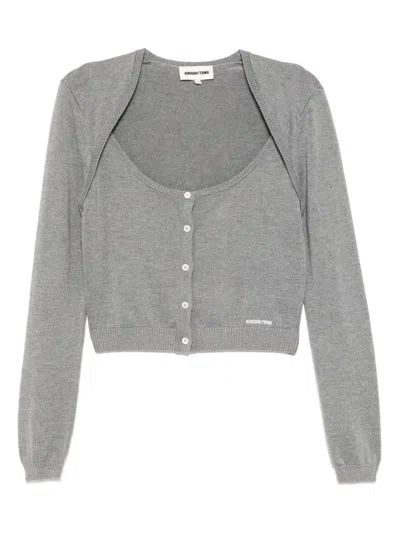 Shushu-tong Silk-cashmere Cardigan In Gray