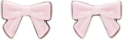 Shushu-tong Silver & Pink Yvmin Edition Ceramics Bowknot Earrings