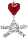 Shushu-tong Silver & Red Yvmin Edition Enamel Heart Gem Bowknot Lip Ring In Red