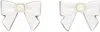 Shushu-tong Silver & White Yvmin Edition Ceramics Bowknot Nacre Earrings In White