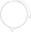 Shushu-tong Silver Yvmin Edition Ceramic Rose Choker In White