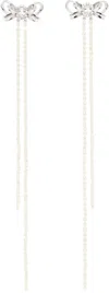Shushu-tong Silver Yvmin Edition Curly Bow Long Tassel Earrings In Sliver