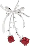 Shushu-tong Silver Yvmin Edition Double Rose Bow Single Earring In Silver