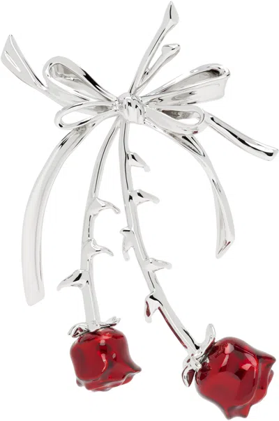 Shushu-tong Silver Yvmin Edition Double Rose Bow Single Earring