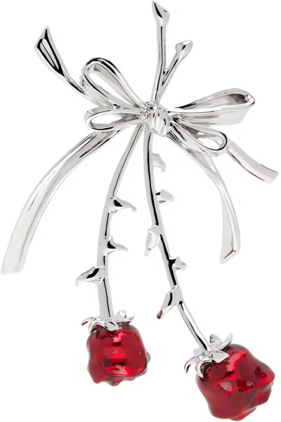 Shushu-tong Silver Yvmin Edition Double Rose Bow Single Earring