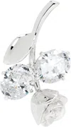 Shushu-tong Silver Yvmin Edition Inverted Gemstone Leaf Metal Rose Single Earring In Silver