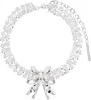 Shushu-tong Silver Yvmin Edition Pearl Butterfly Flower Curls Double Zirconia Necklace In Sliver