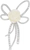 Shushu-tong Silver Yvmin Edition Pearl Chain Bow Rose Single Earring In Silver