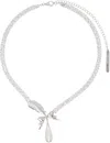 Shushu-tong Silver Yvmin Edition Teardrop Zircon Feather Necklace In Silver