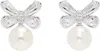 Shushu-tong Silver Yvmin Edition Zirconia Butterfly Flower Pearl Stud Earrings In White
