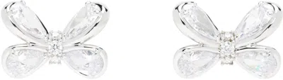 Shushu-tong Silver Yvmin Edition Zirconia Butterfly Flower Stud Earrings In Sliver
