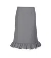 Shushu-tong Ruffled Midi Skirt In Gray