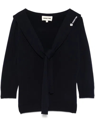 Shushu-tong Sleeve-detail Sweater In Blau