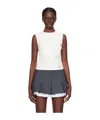 Shushu-tong Stereo Rose Embellished Sleeveless T-shirt In White