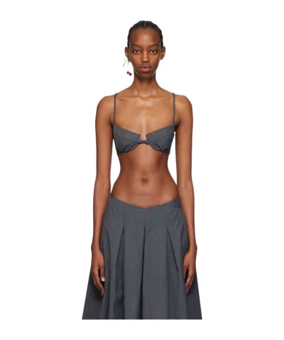 Shushu-tong Spaghetti-strap Bralette Top In Black