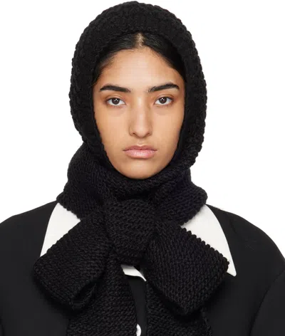 Shushu-tong Ssense Exclusive Black Bowknot Knit Beanie In Ba100 Black