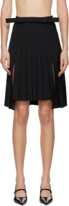 Shushu-tong Ssense Exclusive Black Split Pleats Miniskirt In Ut152ba100