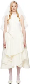 Shushu-tong Ssense Exclusive Bridal Capsule Irregular Hem Midi Dress In Wh100 White