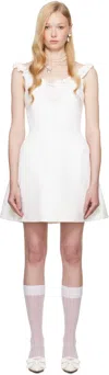 Shushu-tong Ssense Exclusive Bridal Capsule Pleated Collar Minidress In Wh100 White
