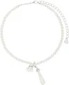 Shushu-tong Ssense Exclusive Bridal Capsule Yvmin Edition Ceramic Rose Faux-pearl Necklace In Wh100 White