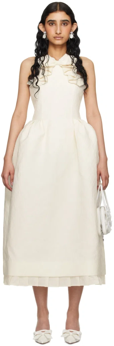 Shushu-tong Ssense Exclusive Off-white Bow Midi Dress In Wh100 White