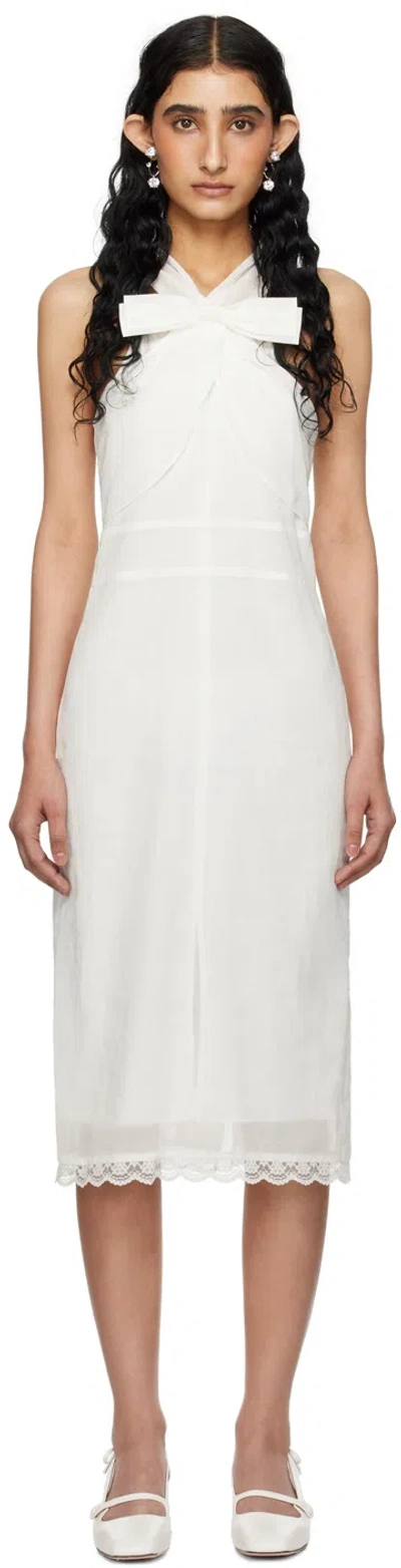 Shushu-tong Ssense Exclusive Tan Sheer Midi Dress In Wh100