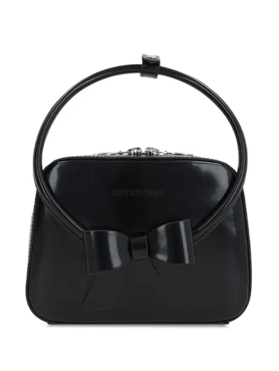 Shushu-tong Black Stereo Bow Bag In Ba100 Black