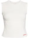 Shushu-tong Stereo Rose Embellished Sleeveless T-shirt In White