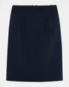 Shushu-tong Straight Skirt With Slanted Belt Loops In Blue