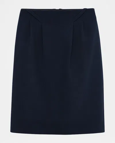 Shushu-tong Straight Skirt With Slanted Belt Loops In Blue