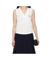 Shushu-tong White Striped Knit Sleeveless Top In White